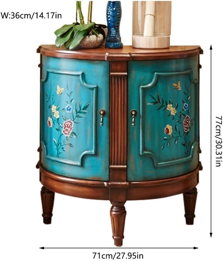 Sideboard Cabinet Home Retro Porch Cabinet Painted Foyer Entrance Board Wood Dining Side Decoration Storage Cabinet Sideboard Cabinet with Drawers
