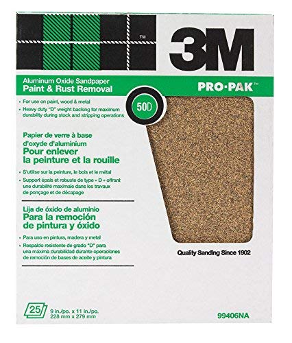 3M 99406NA 50D Grit Pro-PakTM - Hojas de papel de lija para eliminar la pintura y el óxido