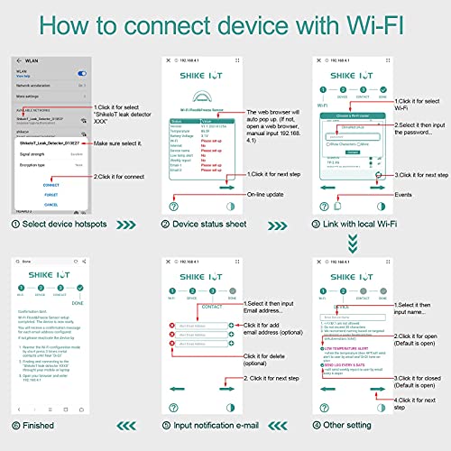 Shikeiot Wireless Water Leak Detector With Email,Wi-Fi Flood&Freeze Sensor, Smart Leak And Drip Alert,Loud Audible Alarm Alerts–No Need Install-Remote Waterproof Leak Sensor For Home, Basement 1 Pack #TOP5
