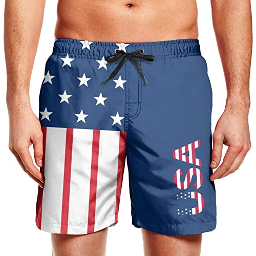 Sotpuebo American Flag Mens Swim Trunks Quick Dry Board Shorts With Pockets And Mesh Lining Cool Design Mens Swim Shorts #TOP1