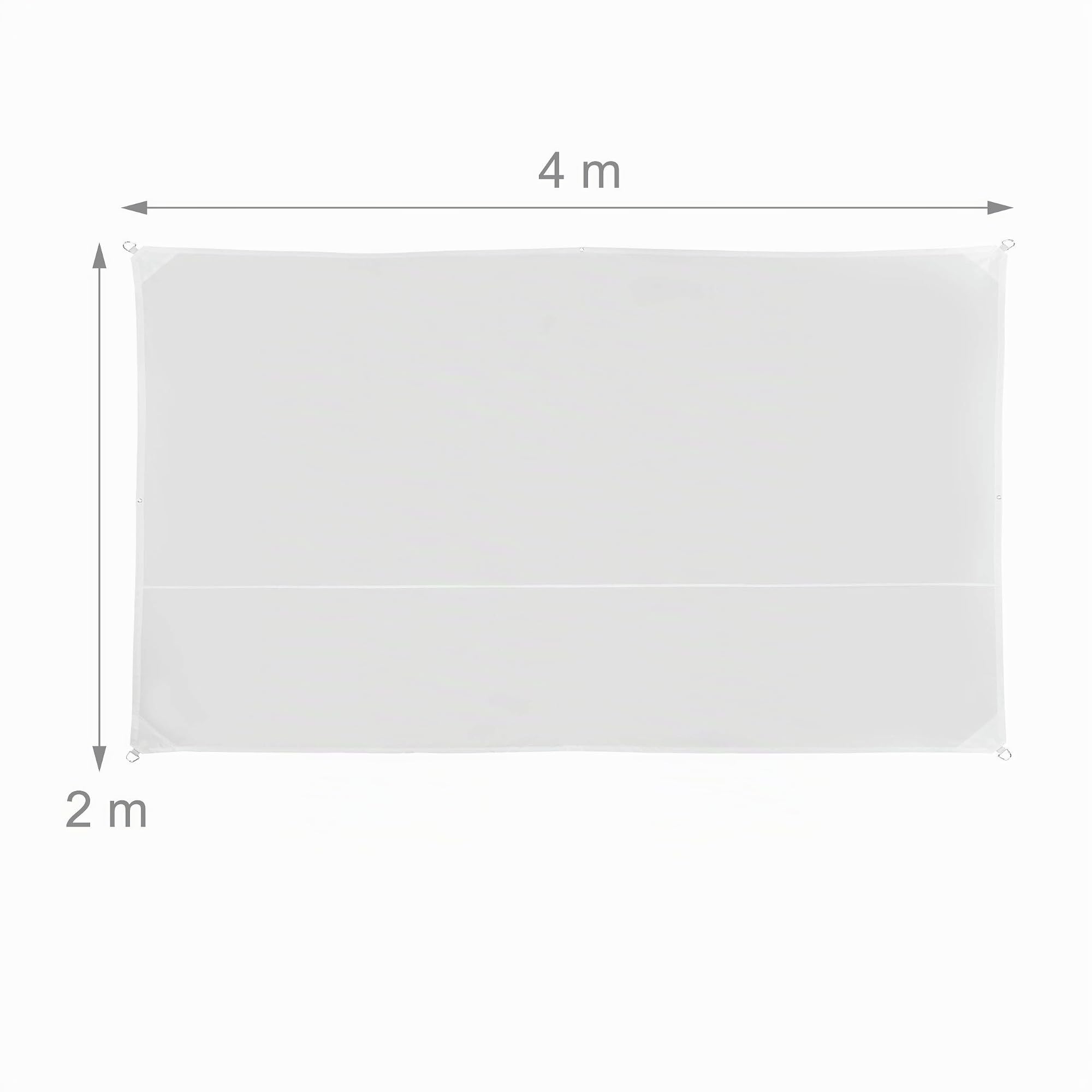 Relaxdays Voile d’ombrage Rectangle diffuseur d’Ombre Protection Soleil 2 x 4 m Jardin UV terrasse imperméable, Blanc