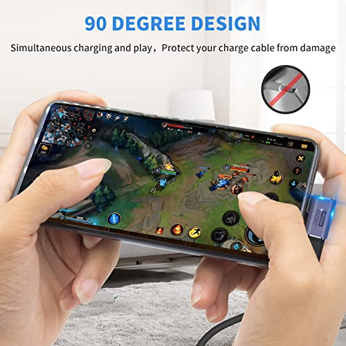 undefined Poyiccot USB C L字 アダプタ240W 、USB-C 延長コネクタ、L型 Type C 変換アダプタ 40Gbps、8K@60Hzビデオ出力 USB-C 3.2 Gen2 Type-Cオス-メス 延長コネクタ LEDライト付き タイプC 延長 アダプタ 対応Thunderbolt 4/3、MacBook Pro/Air、HUB,2個 の商品画像 4