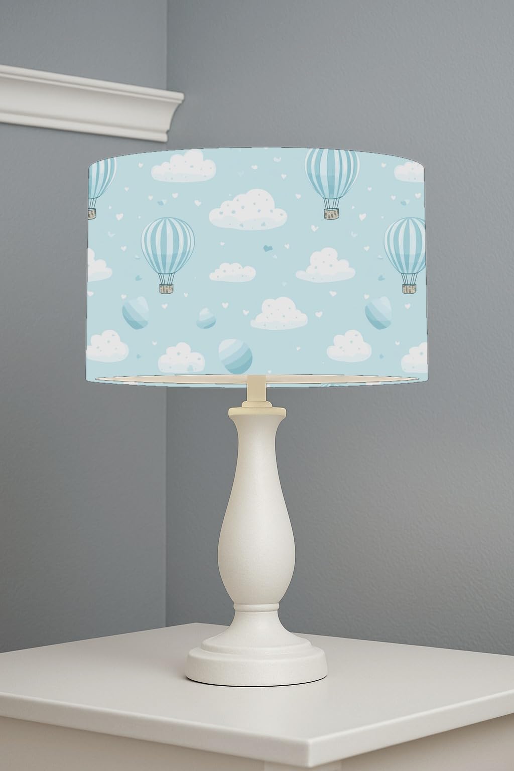 Skyward Dreams Blue II lightshade – 30 x 21cm Table Drum Shade | A194A6