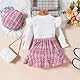 Miipat Baby Mädchen Kleidung Kleinkind Mädchen 3pcs Outfits Set Lange Ärmel Tops mit Mini Röcken Sets Herbst Winter Babybekleidung Mädchen Bekleidungssets mit Hut 100 2-3 Jahre