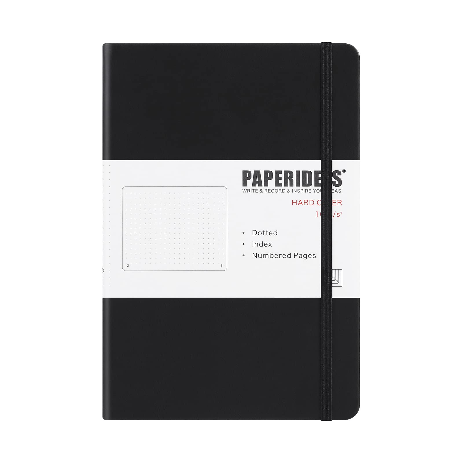 PAPERIDEAS Notebook A5 Hardcover (Dot, Black) : Office Products