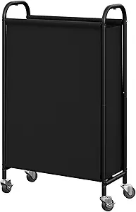 GRANNY SAYS 80L Slim Laundry Hamper with Wheels, Fabric Rolling Laundry Basket, Narrow Clothes Organizer, Tall Hamper for Closet, Laundry Room, Bathroom, Black