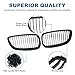 BILLDIO E92 Grille - Black Kidney Single slats Grill Compatible With BMW 3 Series 2006-2009 E92 Coupe Pre-facelift，2007-2010 Cabrio Pre-facelift E93，2008-2013 M3，ABS Gloss Black Kidney Grill