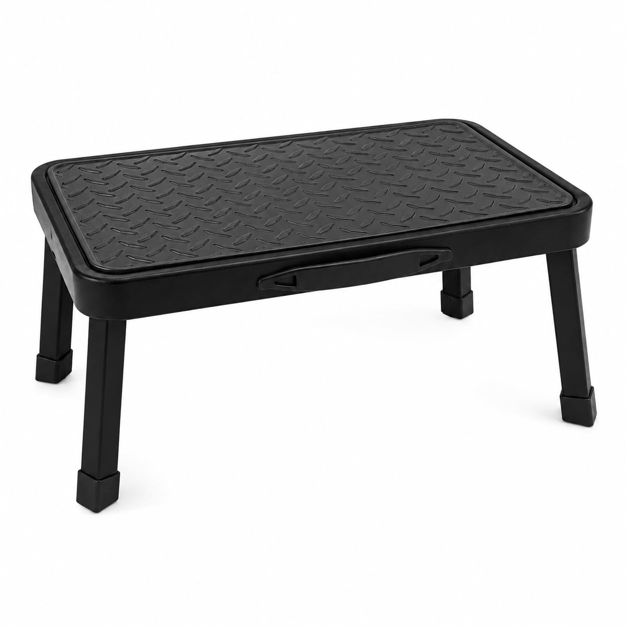 B&Q -  Folding Step Stool Premium BlackHeavy-Duty Steel Folding Home Diy Step Stool Wide Non-Slip Step 150Kg Capacity