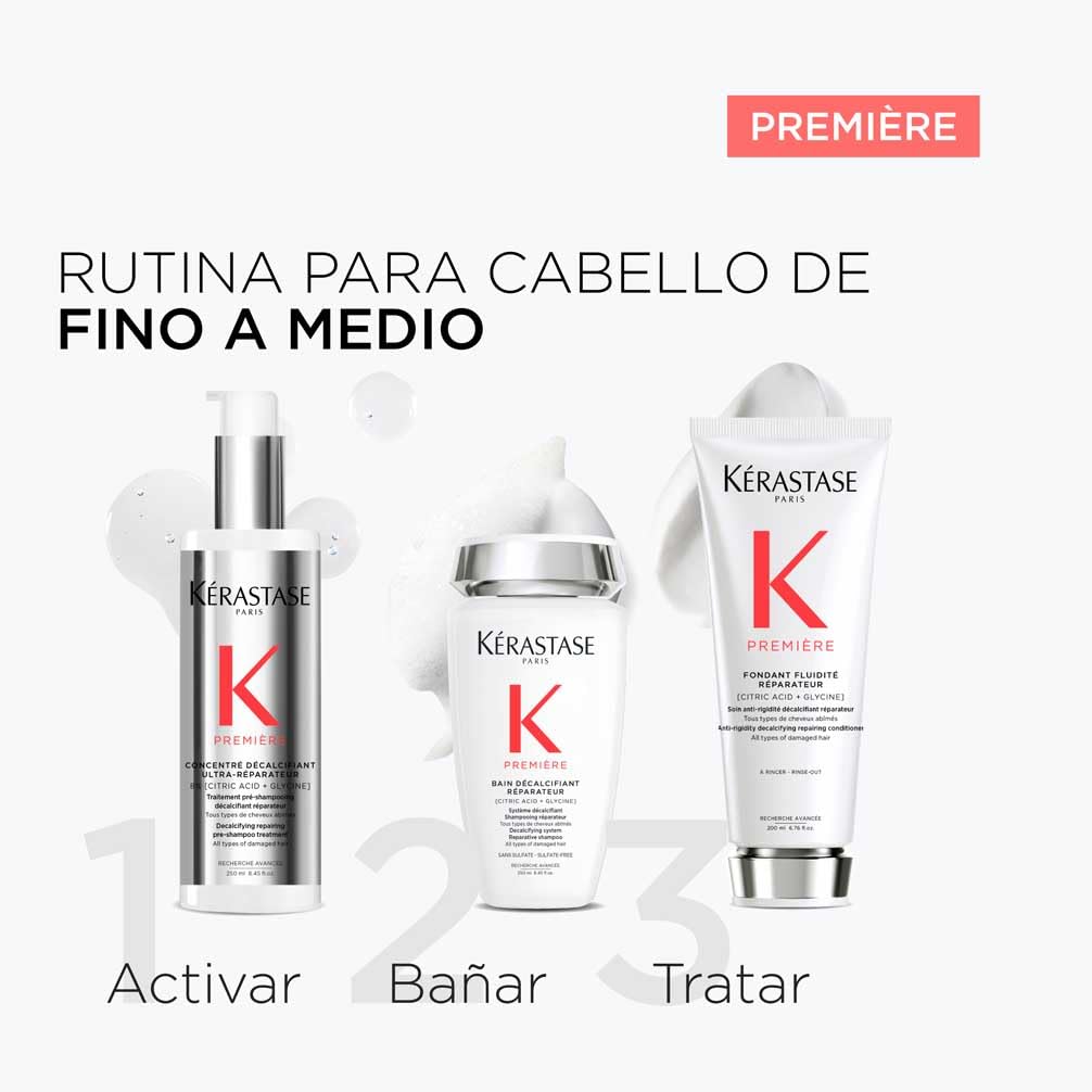 KÉRASTASE Première, Rutina Para Cabello Dañado de Fino a Medio, Repara la Fibra en Profundidad, Fórmula Reparadora con Ácido Cítrico y Glicina