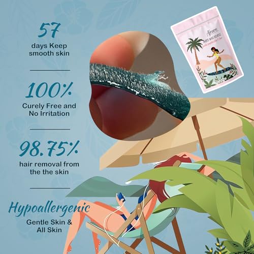 Image of Ajoura Hard Wax Beads, Jasmine Formula for Coarse Hair Removal on Sensitive Skin, Ideal for Face, Brazilian, Bikini, and Underarms, 1lb Refill for Home Wax Kit