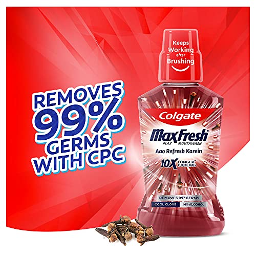 Image of Colgate Maxfresh Plax Antibacterial Mouthwash, 24 /7 Fresh Breath - 250ml, (Clove)