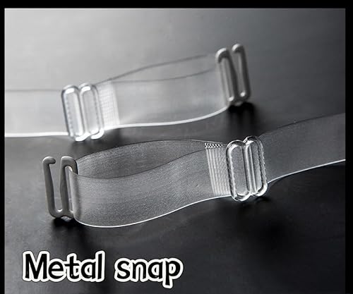 Miniatura 6 de RULASIN Correa de sujetador ajustable transparente, correa de sujetador antideslizante, 2 pares de correas invisibles para el hombro