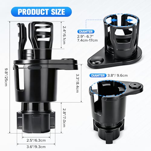 Adaptador Universal Portavasos para Carro 2 en 1 Negro miniatura 4
