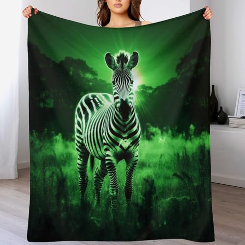 Manta de cebra calida de franela mullida para sofa 2