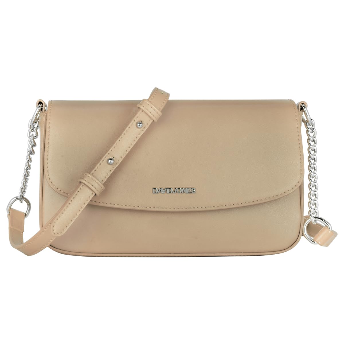 David JonesWomen's Small Crossbody Bag Ladies Rigid PU Leather Chain  Shoulder Bag Rectangular Clutch Handbag Phone Wallet Purse Evening  Shopping