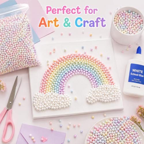 Image of Wanna Party Multicolour Mini Foam Balls Pack, Pastel Foam Beads for Pinata Fillers, Goodie Bags, Return Gifts, Slime Making, Art & Craft Projects and Gift Packing