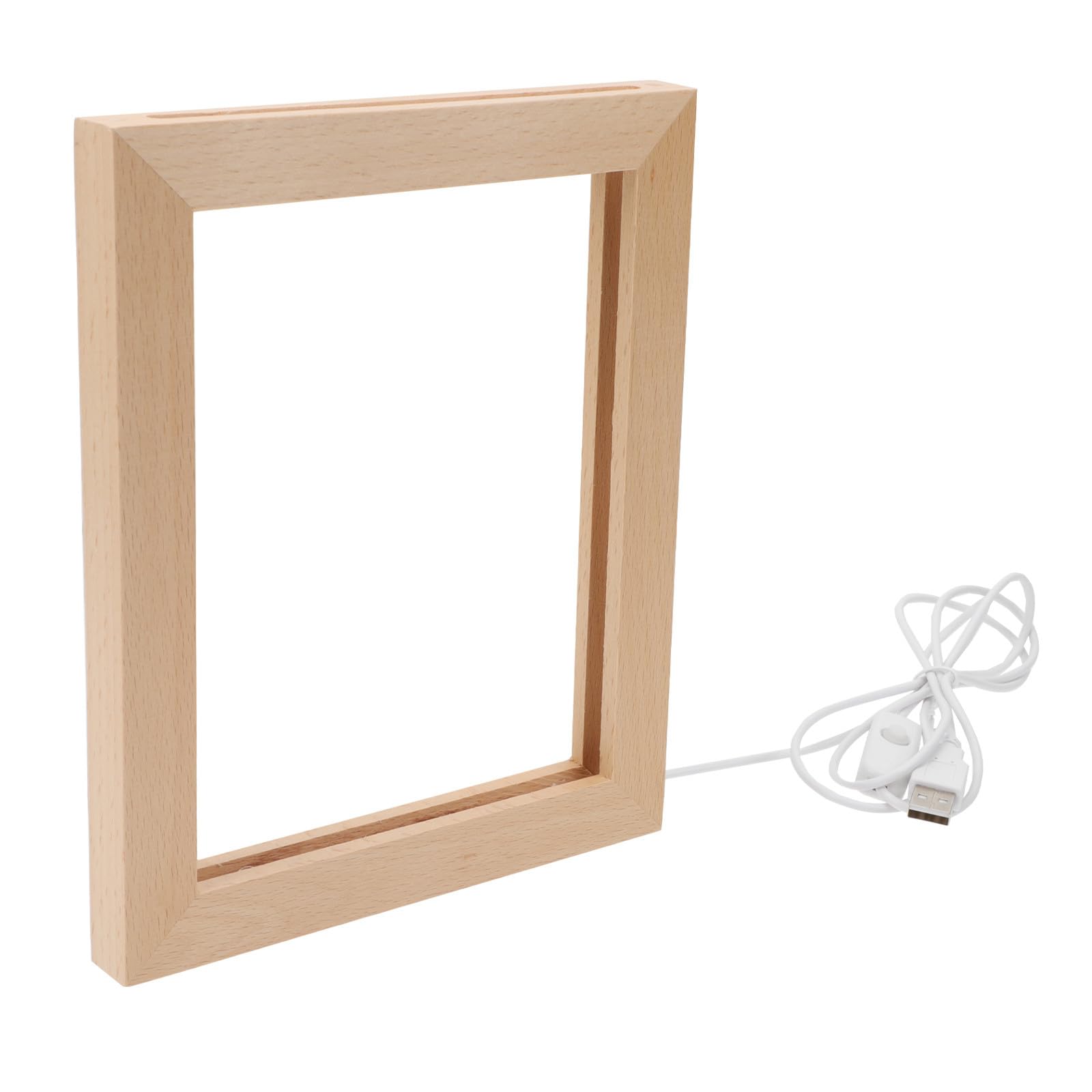 TIDTALEO Marco de Fotos LED de Madera Maciza Luz Nocturna 3d, Soporte Luminoso Enchufable para Decoración de Sala y Estudio, Diseño Creativo y Elegante