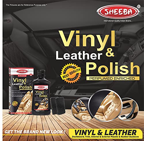SHEEBA Vinyl & Leather Polish Conditioner Restorer Protectant for Long Lasting Shine. A Complete Car Dashboard Polish & Leather Vinyl Seats & Interior Surface Care 250mL (SLVOM0371)