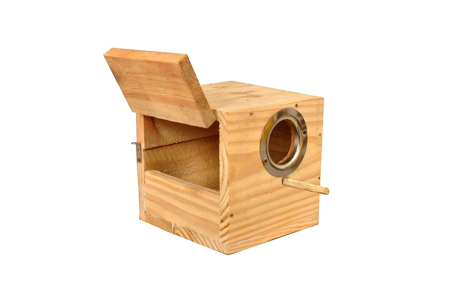 Wooden breeding Box/nest Box for Love Birds and All Small Birds Made Plywood - L-15, W-15, H-15 cms, Entrance Hole -4cms (B0C9DXSJDM) Amazon Price History, Amazon Price Tracker