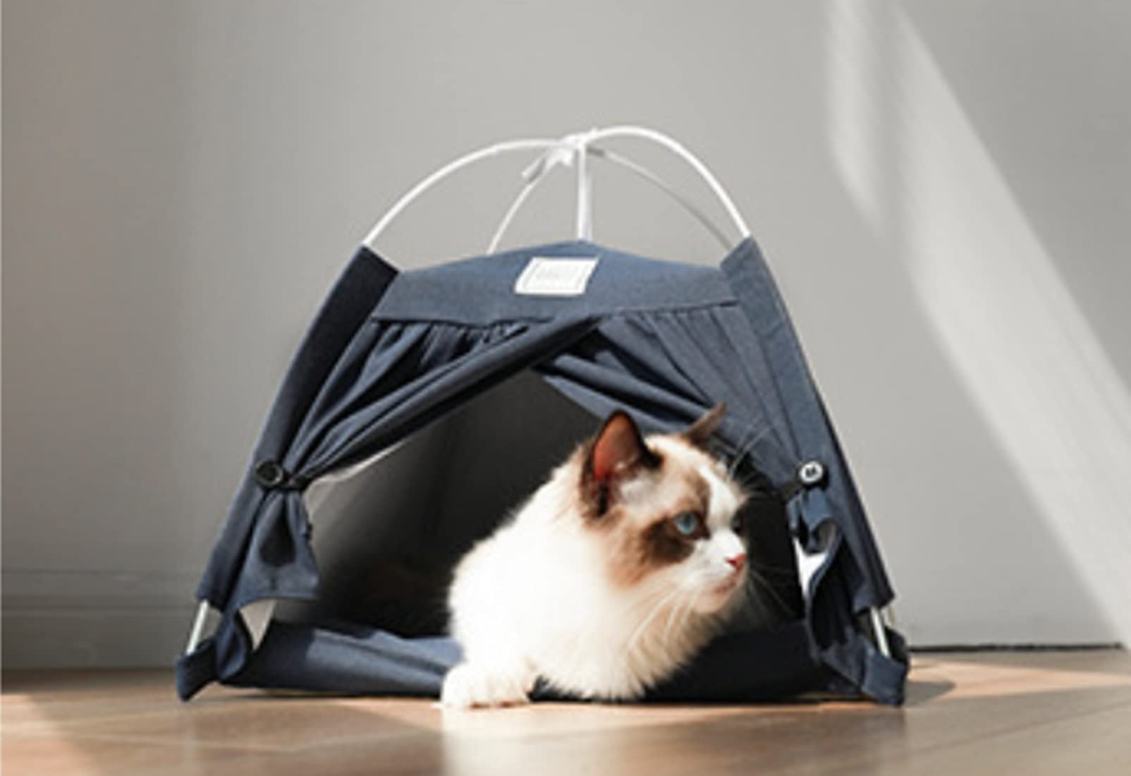 Haustierzelt Für Katzen & Hunde – Weich, Waschbar, Gemütlich (56x48 Cm, Grau/braun/khaki)