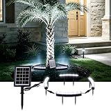 FORUP Solar Tree Lights Cool White 6000K, 360Β° Ring Uplight, Ground Stake, 3 Dimming, Auto On/Off, IP44 Waterproof, Solar Landscape Light, Adjustable Inner Diameter for Garden Palm Patio Decor