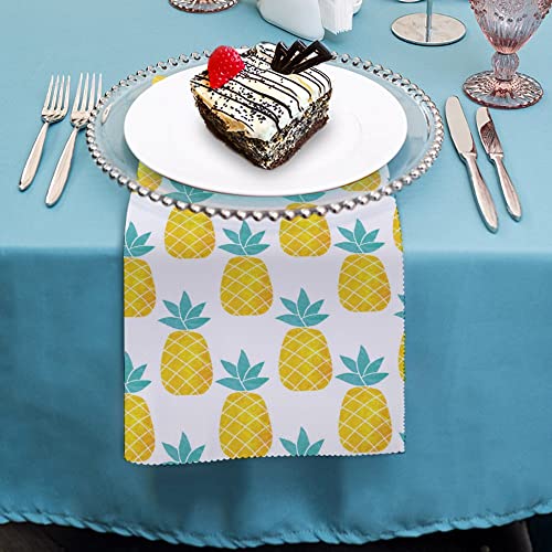 Xollar Table Cloth Napkins Set Of 6 Cute Pineapple Dinner Napkins Cloth Washable Reusable For Holiday Cocktail Party Home Daily Wedding Decoration Table Decor 18.7X18.7Inch #TOP3