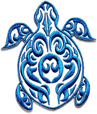 Nipitshop Patches White Blue Turtle sea Animal Fantasy Cartoon Kids Patch Embroidered Iron On Patch for Clothes Backpacks T-Shirt Jeans Skirt Vests Scarf Hat Bag