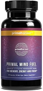 Brain Supplement by Primal Harvest, Primal Mind Fuel Brain Booster for Focus, Energy, Clarity, and Brain Health 30 Capsules Nootropics Brain Support Supplement for Men and Women
