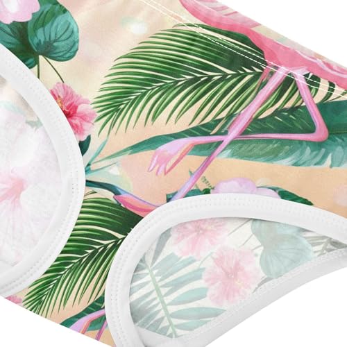 Cotton Girls Underwear Toddlers Tropical Pink Flamingo Palm Leaves Panties Little Girl Colorful Briefs Girls Undies 2t4