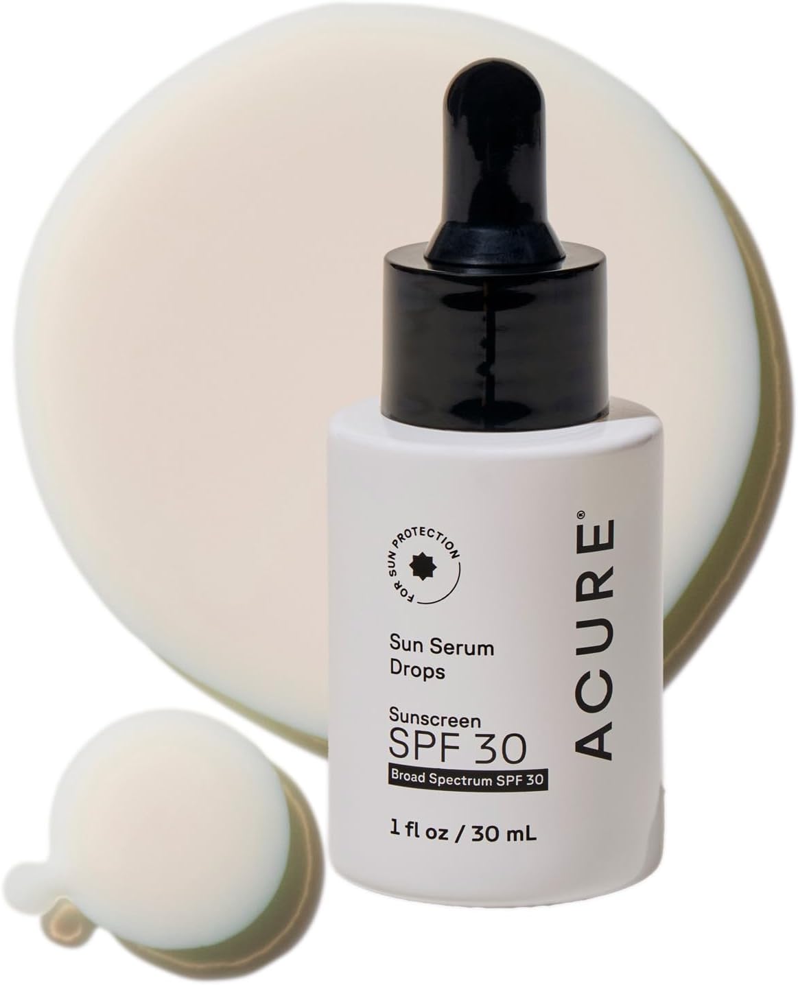 Sun Serum Drops SPF 30 - Hydrating Sunscreen Serum with Broad-Spectrum Protection, Skincare for Beauty Glow, Light & Sheer UV Shield, Use with Makeup, Travel Size, Sulfate Free, Vegan - 1 fl oz