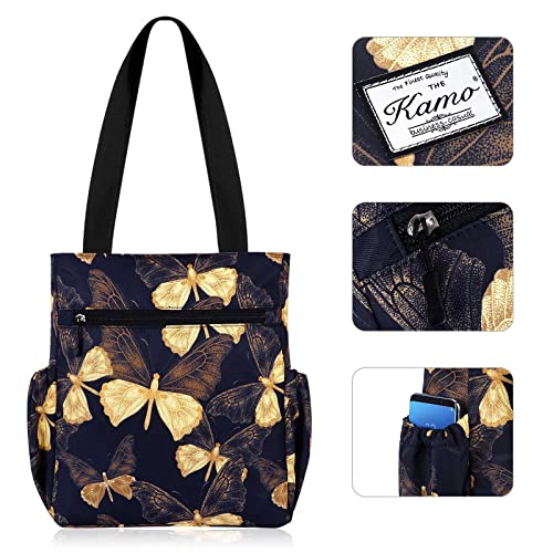Image of KAMO Floral Tote Bag - Waterproof Lightweight Handbags Travel Shoulder Bag for Hiking Yoga Gym Swimming Travel Beach