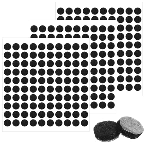 Gjinxi 300PCS Round Felt Furniture Pads Self Adhesive Chair Leg Floor Protectors Thick Felt Dots for Wood Floors Cabinet Doors Table Feet Noise Reduction Scratch Protections Home Office Use