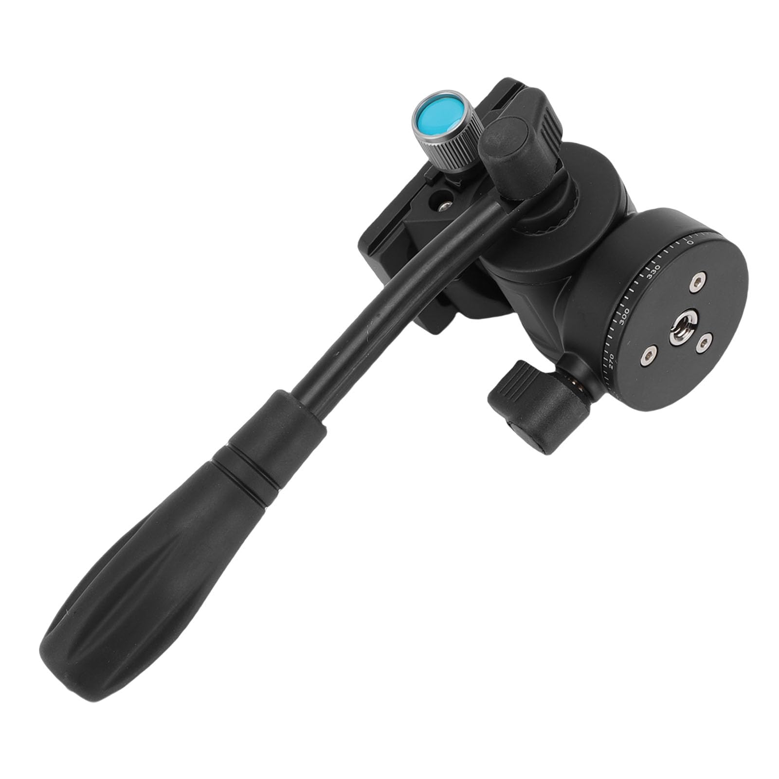 ANGGREK Testa per Treppiede Video, Testa Panoramica e Basculante Leggera in Lega di Alluminio per Fotocamera, Rotazione a 360°, Perfetta per DSLR e Fotografia All’aperto