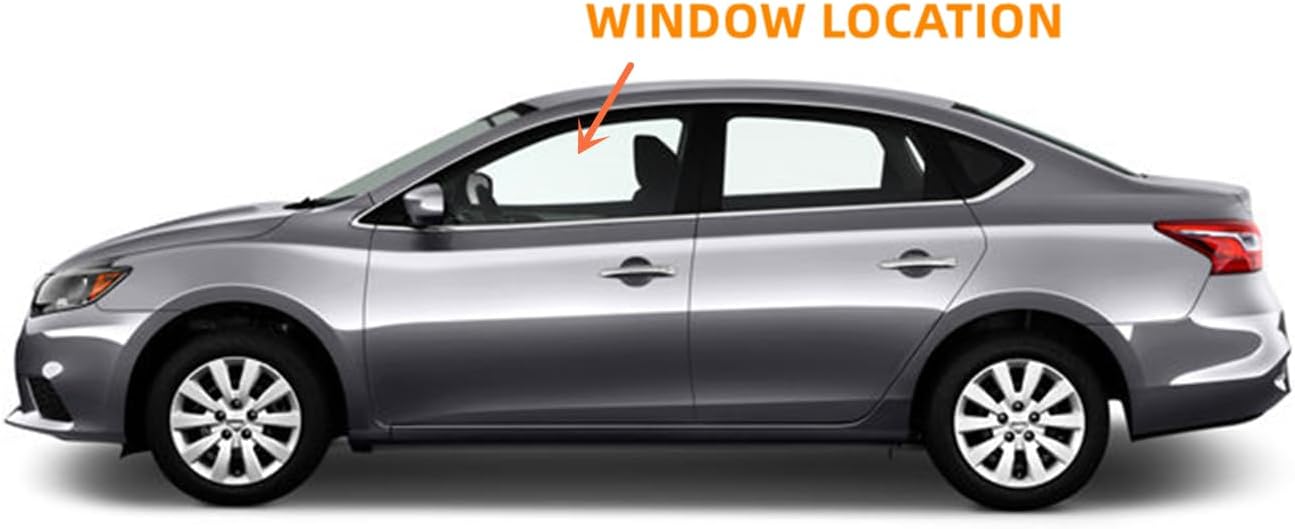 Driver/Left Side Front Door Window Glass Replacement For Nissan Sentra 4 Door Sedan 2013-2019
