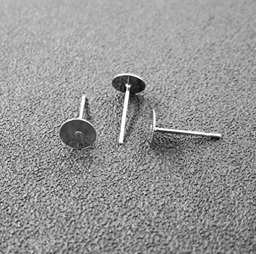 100Pcs Adabele 316 Grade Surgical Stainless Steel Hypoallergenic Stud Earring Posts 6Mm Flat Board Glue On Post Setting With Earnut Backings Sef221-6 #TOP2