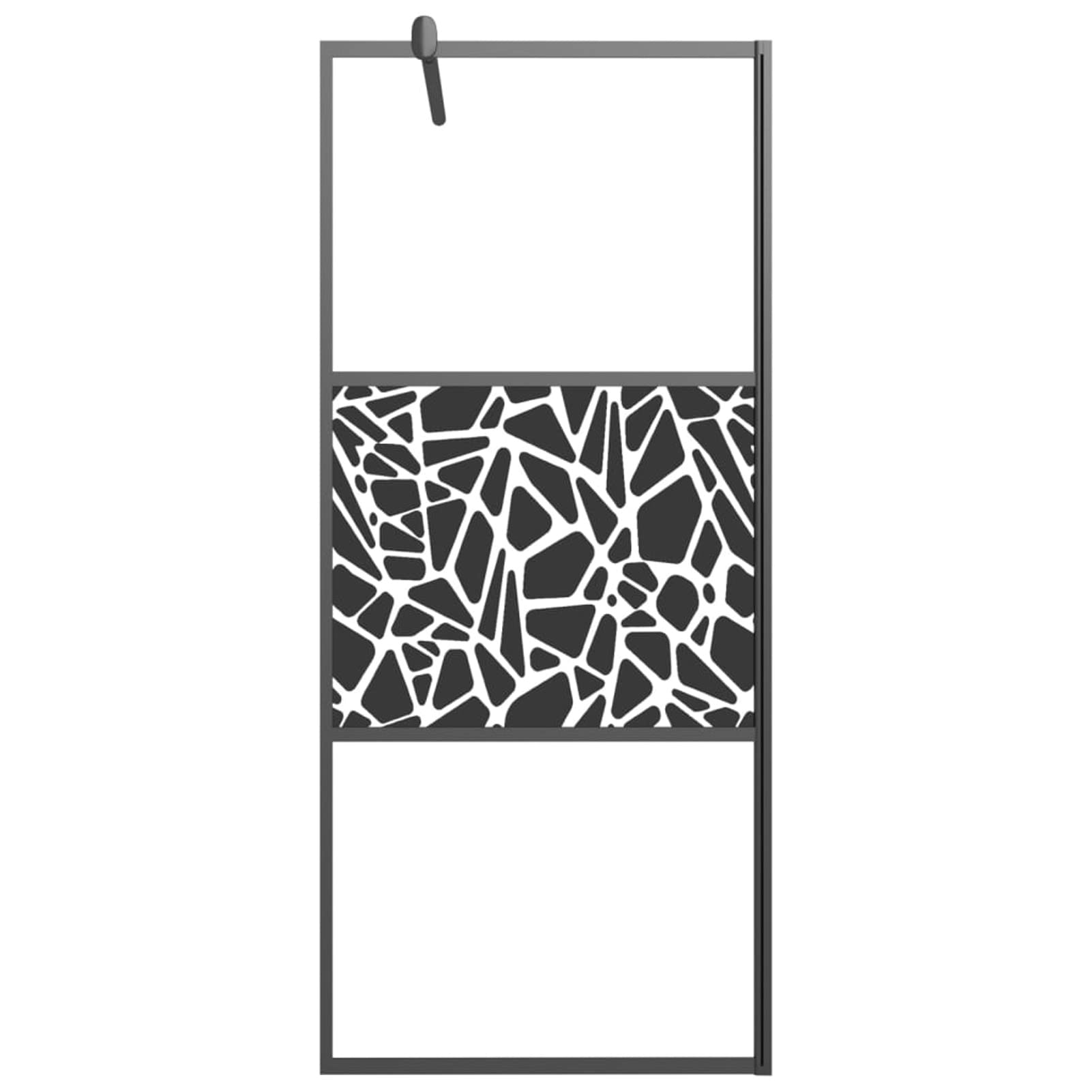 ZEYUAN Mampara Ducha Vidrio Esmerilado diseño Piedras Negro 90x195 cm, Mampara Bañera, Mampara Baño Ducha, Cabina De Ducha, Mampara Baño