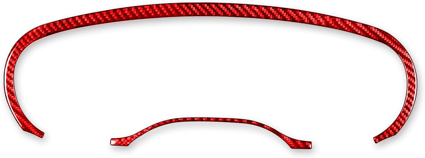 Car Red Carbon Fiber Accessories Speedometer Tachometer Surround 2PCS Protective Cover Sticker Anti-Scratch Compatible with Audi A3 S3 2006 2007