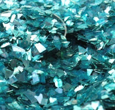Meyer Imports Crushed Glass Glitter for Arts and Crafts - Broken Glass German Glitter for Resin Craft Art/Tumblers/Nail Art/DIY Jewelry Making Decoration - 4 OZ Bag - Teal Blue