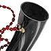 Armory Replicas™ Battle Sound Cattle Blowing Horn – 100% Natural Buffalo with Brass Mouthpiece & Red Rope, Handcrafted 13–15 Inch Functional
