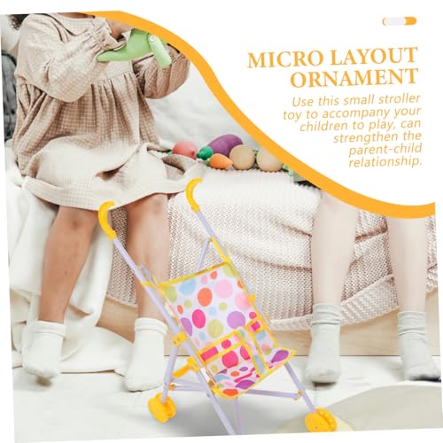 ORFOFE Realistischer Puppenwagen aus Polyester und Abs Kleiner Puppen-Kinderwagen für Mädchen zum Rollenspiel Stabil und Detailgetreu für Puppenhaus Zubehör und – Bild 6