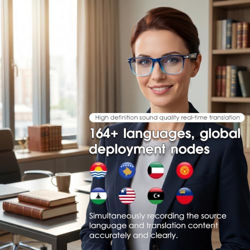 padom AI Smart Glasses for Men & Women, Bluetooth Smart Glasses with 165+ Languages, Photochromic Lenses, AI Assistant, Touch Control & IPX5 Water-Resistant for Travel & Work(Blue) - image 4