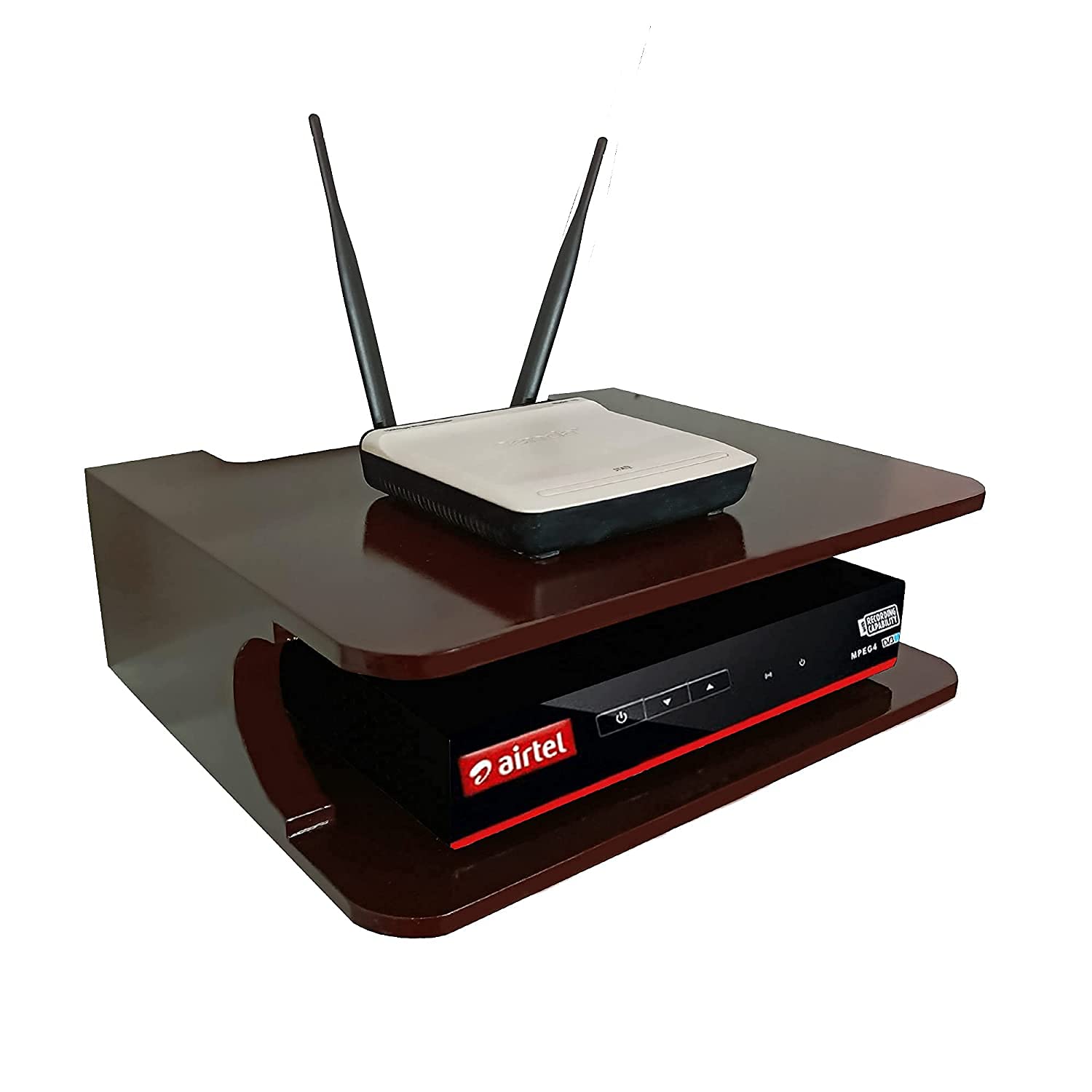 ANB Enterprises Wall T.V Set up Box Stand MDF & Entertainment Unit Set up Box Stand Wall Hanging Mounted Floating MDF Home Decor, Living Room, Bedroom, Storage, Living Room Colour :- Brown