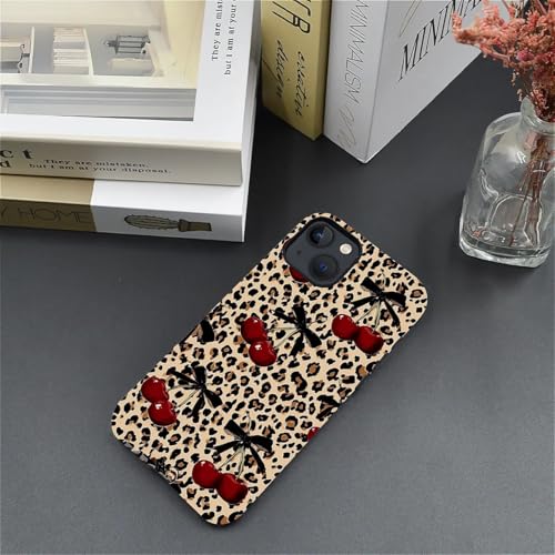 Coque iPhone 13 léopard cerise silicone rigide antichoc esthétique