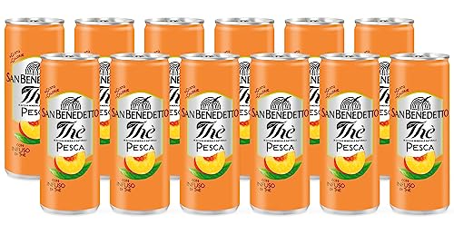 12X San Benedetto The al gusto di Pesca con Infuso di Thè Lattina 330ml [12 Lattine] - Drink Summer 2023