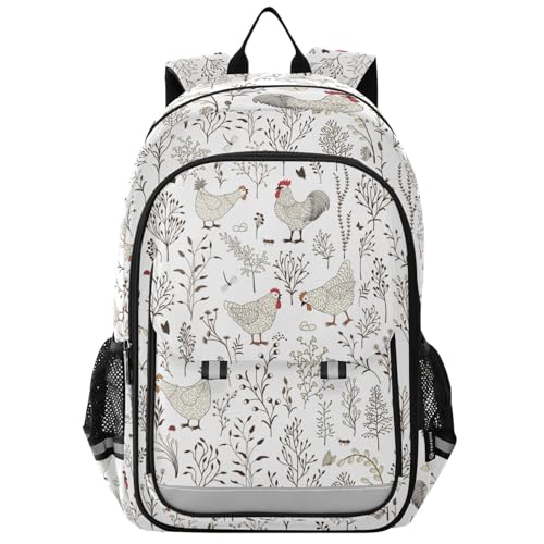 Sac à dos ordinateur motif floral blanc pour transporter vos cours au lycée