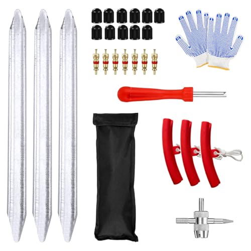 Bocguy 28pcs Montiereisen, Reifenmontiergerät, Reifenheber Reifen Montiereisen Montierhebel Werkzeug, Reifenwechsel Set für Motorrad Fahrrad