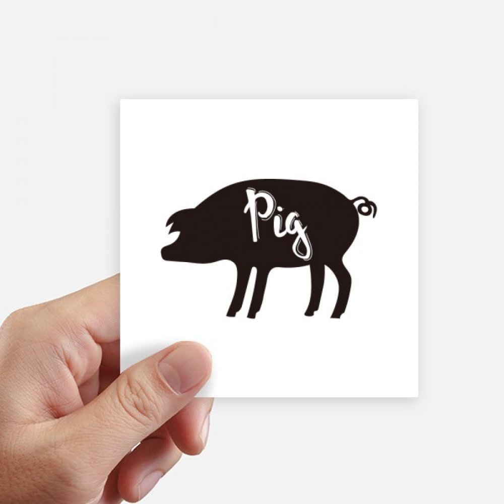 Autocollants animal cochon noir multicolores 10x10cm pour pc