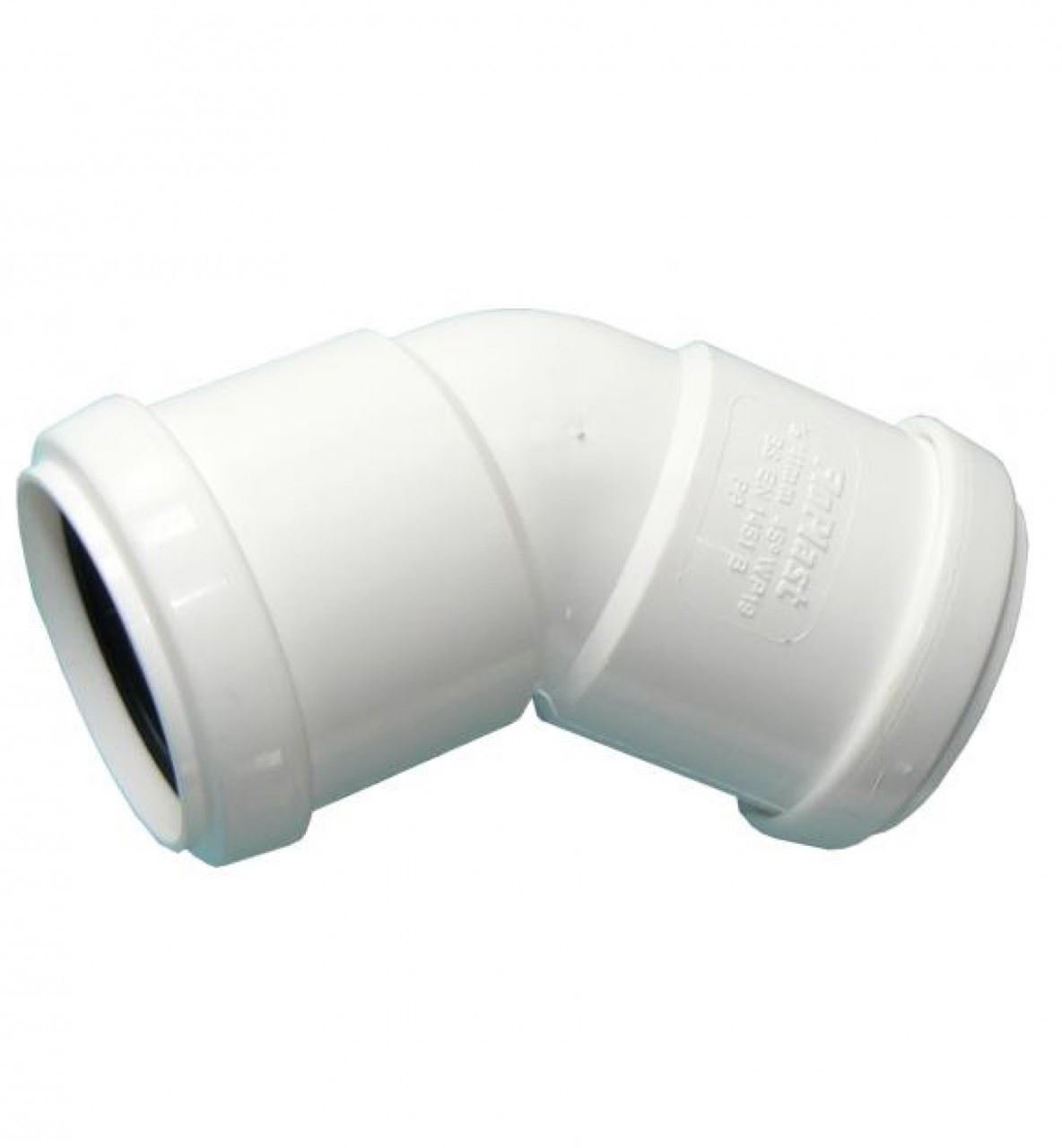 B&Q -  245422 White Push-Fit 135° Non-Adjustable Waste Pipe Bend (Dia)40mm