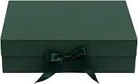 Caixa Dobrável com Fita de Cetim Verde Brilhante PP 20x18,2x8cm