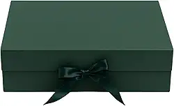 Caixa Dobrável com Fita de Cetim Verde Brilhante PP 20x18,2x8cm